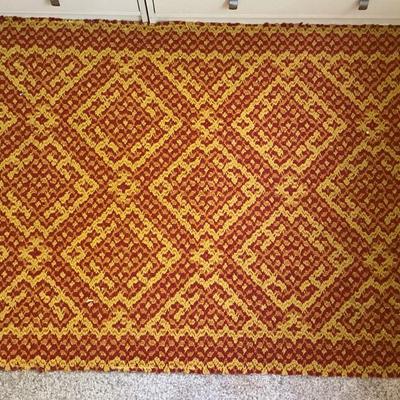 Mid-Century Red & Gold Rug