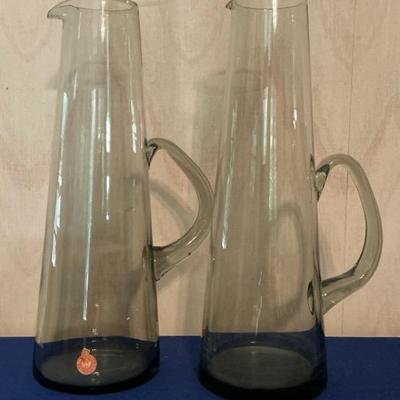 2 Mid-Century Modern Holmegaard Glass Pitchers