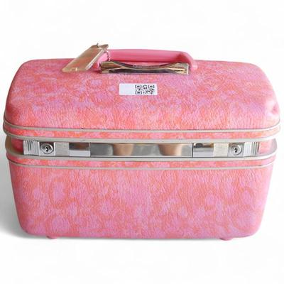 Vintage Samsonite Silhouette Pink Train Case, 1960s