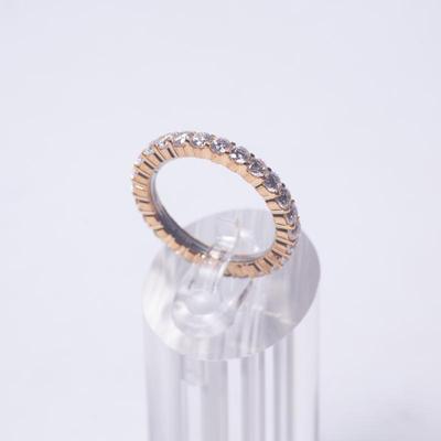 JCM 925 Sterling Silver, Stainless Steel & CZ Memory Fit Ring Size 9