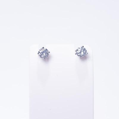 925 Sterling Silver Stud Earrings with Clear Stones