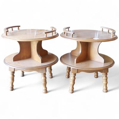 Maple Colonial-Style 2-Tier End Tables