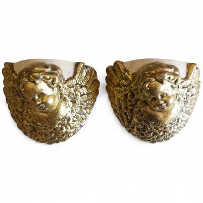 Mid-20th Century Neoclassical Cherub Wall SconcesMid-20th Century Neoclassical Cherub Wall Sconces 