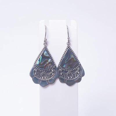 Merav 925 Sterling Silver Abalone Earrings