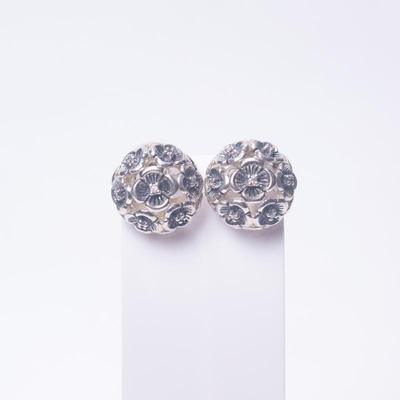925 Sterling Silver Earrings with Floral Design