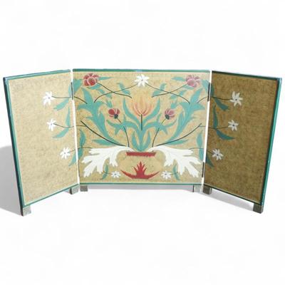 Arts & Crafts Floral Three-Panel Fire Screen