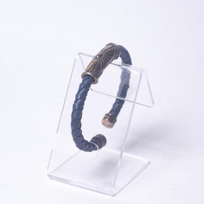 WJ 925 Sterling Silver and Braided Leather Bracelet