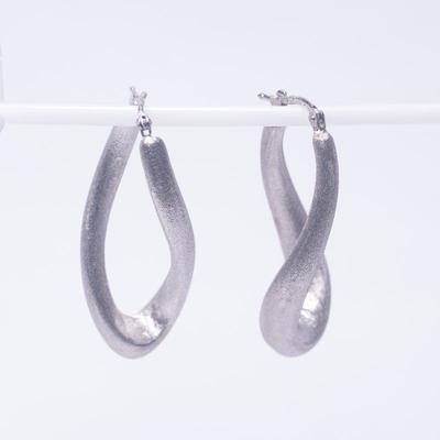 Italian Sterling Silver 925 Twisted Hoop Earrings
