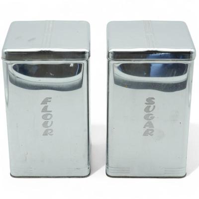 MCM Chrome Metal Cannisters for Flour & Sugar