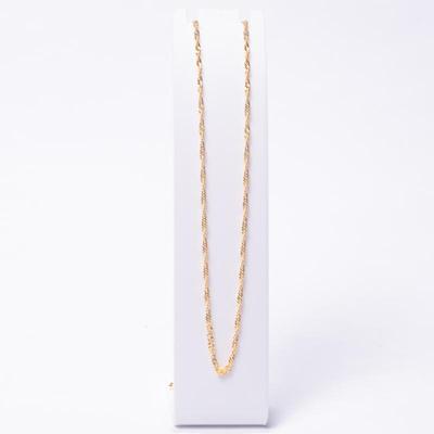 925 Sterling Silver Gold Plated Rope Chain Necklace