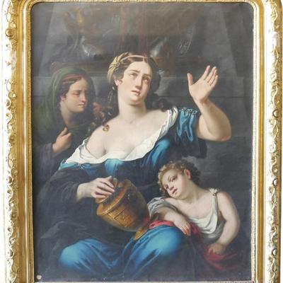 Roman School 18th Century Painting w/ Gilded Frame