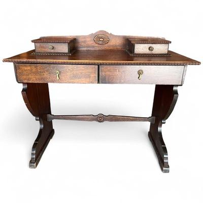Victorian-Style Wooden Writing Desk with Drawers