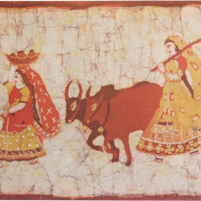 Vintage Batik Indian Painting