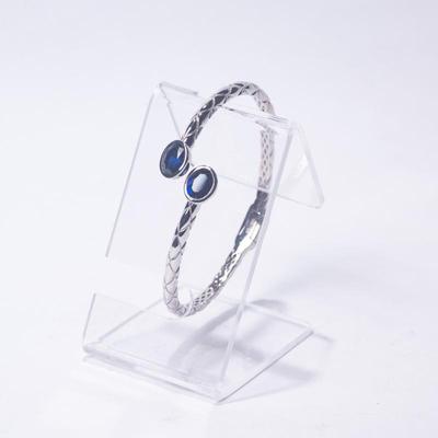 BBJ 925 Sterling Silver Bracelet with Blue Stones