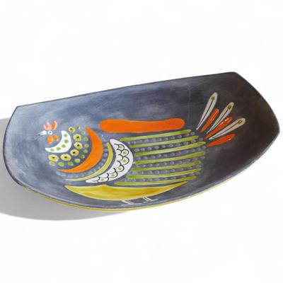 1970s Alvino Bagni Raymor Hand-Painted Ceramic Dish
