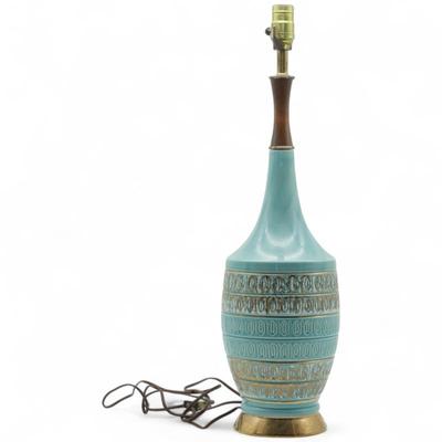 Mid 20th Century Italian Ceramic Hand-Painted Lamp