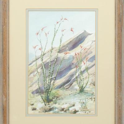 Framed R. Schepe Watercolor Landscape, Signed, 1999
