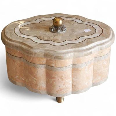 Marble, Mother-of-Pearl & Brass Renoir Trinket Box