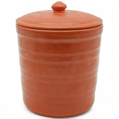 Garden City Pottery Orange Glaze Canister, c. 1930s