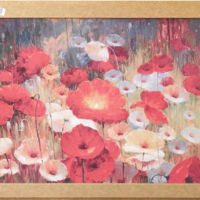 Framed Art Print of Meadow Poppies I by Lucas Santini