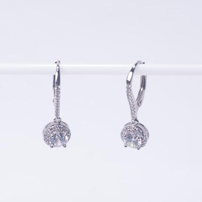 YGI 925 Sterling Silver Drop Earrings with Clear Stones