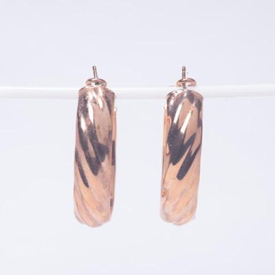 Milor Italy Bronze Oval Hoop Earrings