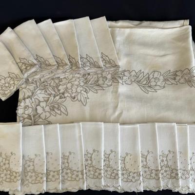 White & Taupe Vintage Linens