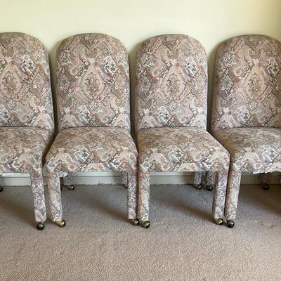 Set of Four Upholstered Dining Chairs