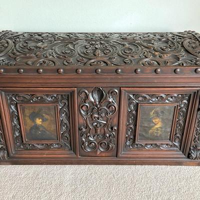 Spanish-Style Ornate Carved Trunk
