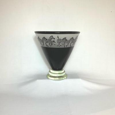 Zebra Vase by Correa Art Glass