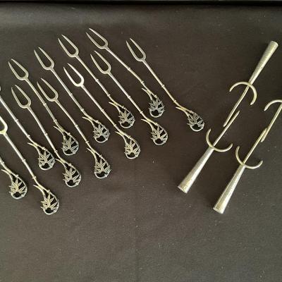 Sterling Silver Appetizer Picks And Corn Holders
