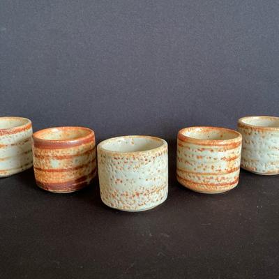 Sake Cup Guinomi Shino Yasumoto Sato 5 Pieces