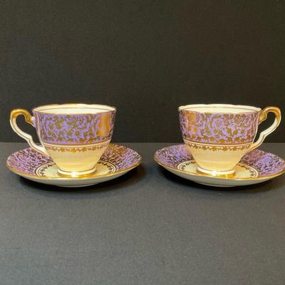 Two Royal Stafford Tea Cups And Saucers
