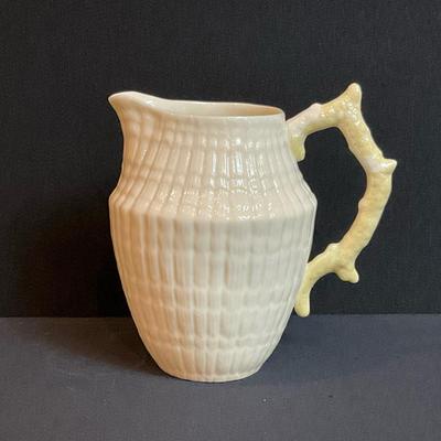 Vintage Belleek Yellow Milk Jug