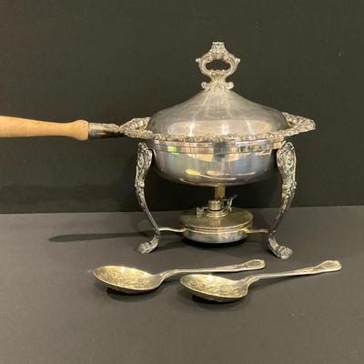 English Silver On Copper Chafing Dish