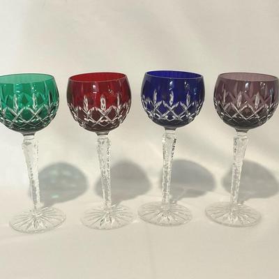 Set of Four Bohemian Crystal “Arabella” Wine Glasses by Ajka #1