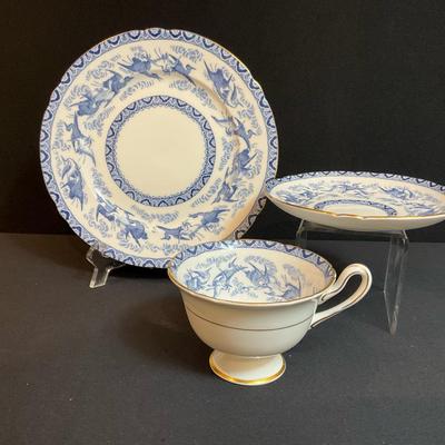 Shelley Blue Heron Tea Set
