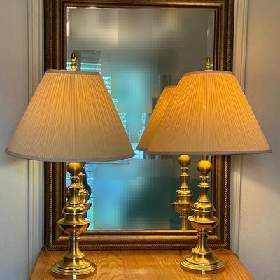 Brass Lamps And Mirror