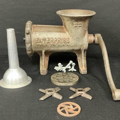 Vintage Tinned Enterprise Meat Grinder 