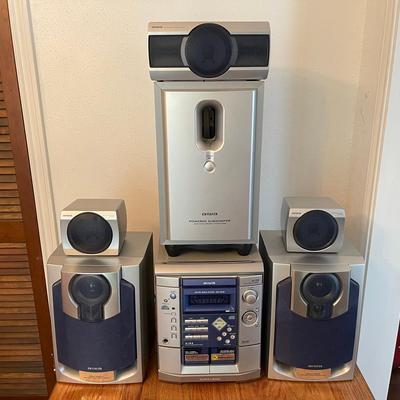 Aiwa Digital Audio System And 6 Speakers (Main Unit NO power)