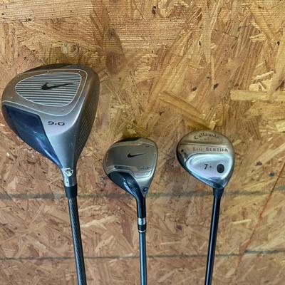 2 Nike Driver/Wood And 1 Callaway Big Bertha 7 Wood 