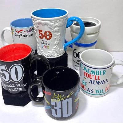 “Lefton”, "Russ", and "Ganz" Birthday Celebration Mugs 