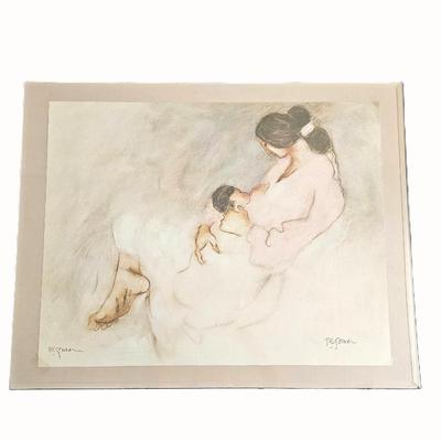 Lot #4 - R.C. Gorman Signed Lithograph of "Leila with Child" Hand Signed in Pencil by Artist 22" x 28"