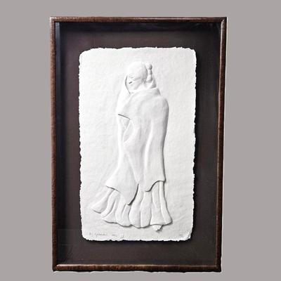 Lot #3 - R.C. Gorman Large Framed Papercast Art "Nellie Begay" 1992 - LE 11/90 Signed and Numbered By Artist 31" x 18"