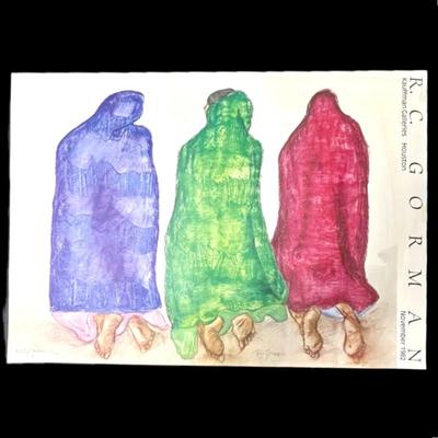 Lot #11 - Hand Signed Exhibition Lithograph by R.C. Gorman "Women Kneeling in Prayer" 31" x 22"