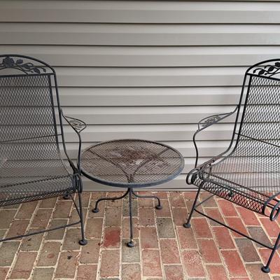 Three-Piece Wrought Iron Outside Patio Set