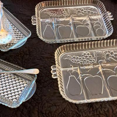 6 Assorted Brand Crystal Trays