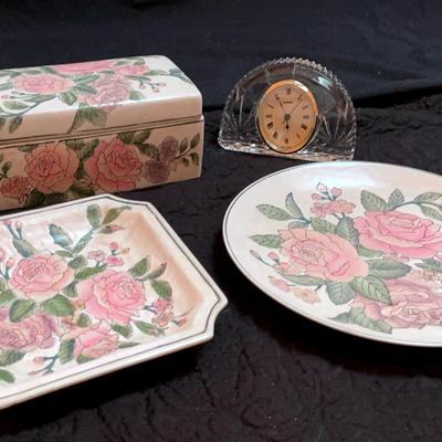 Rose Patterned Decorative items and Clock