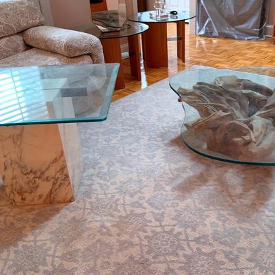 Two Beautiful Glass Top Tables