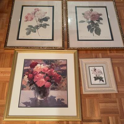 Flower Art In Golden Frames 